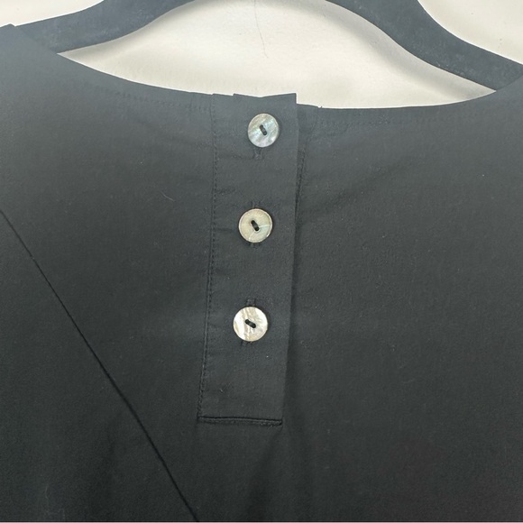 J. Jill Asymmetrical Tunic Size Large Black Stretch Minimalist Wardrobe Staple - Picture 7 of 7